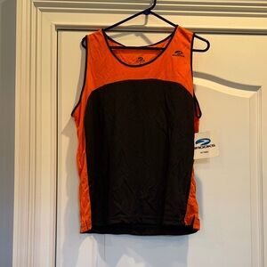 Brooks Women's Vibrant Orange and Black running singlet